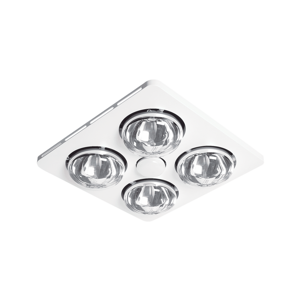 Essence 4 3-in-1 bathroom heater with 2 heat lamps and an LED light