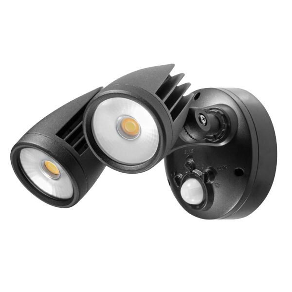 Fortress Pro 36W Tricolour LED Security Flood Light Double Head with or without Sensor
