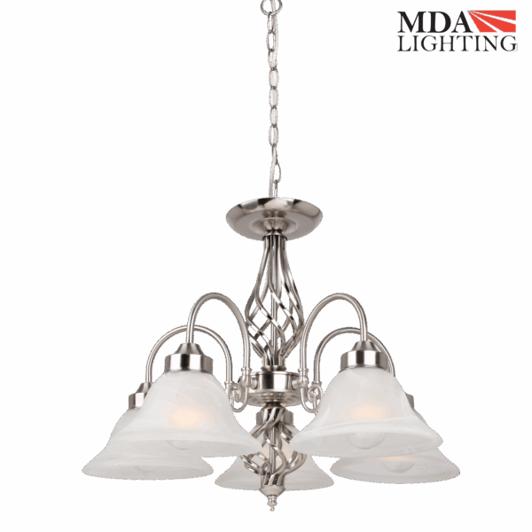 Geneva 1-Light Traditional Pendant in Antique Brass with Pressed Alabaster Glass Shade and Wrought Iron Style Metalwork