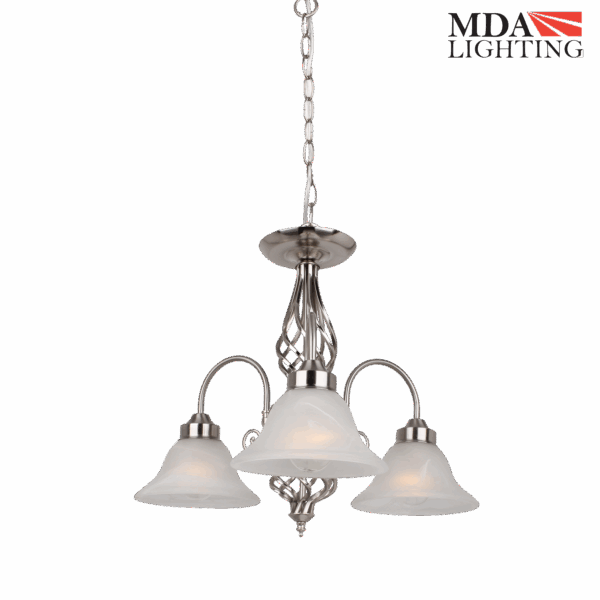 Geneva 1-Light Traditional Pendant in Antique Brass with Pressed Alabaster Glass Shade and Wrought Iron Style Metalwork