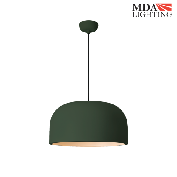 Oslo large sage green dome pendant light with adjustable suspension