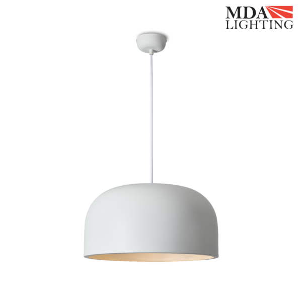 Oslo large 220mm white dome pendant light with adjustable 1500mm suspension