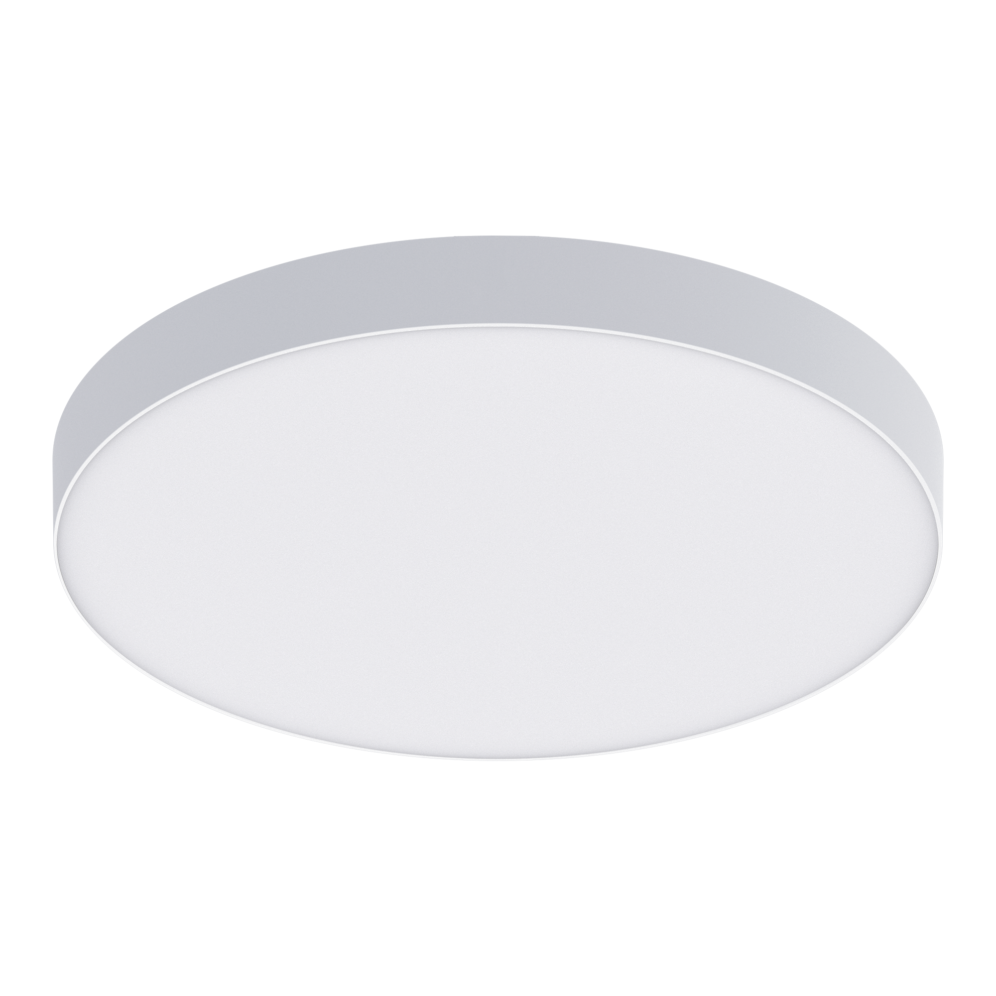 Martec Quest Tricolour LED ceiling light in white, flush-mounted circular oyster light design.